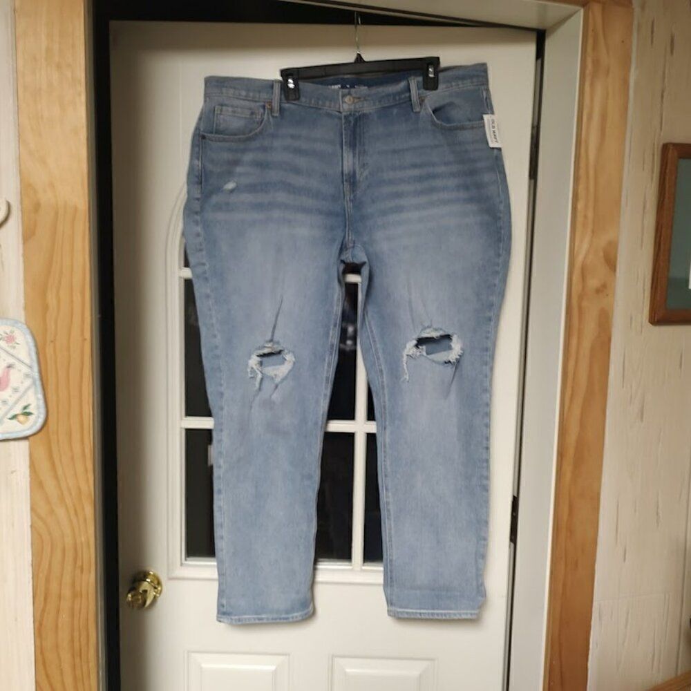 New Old Navy Midrise Distressed Boyfriend Jeans Size Women's 18